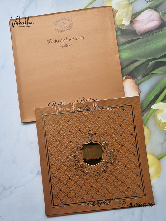 Semi Box Hindu Muslim Christian Sikh Colored invitation Cards SN-37