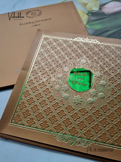 Semi Box Hindu Muslim Christian Sikh Colored invitation Cards SN-37