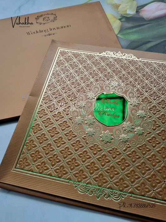 Semi Box Hindu Muslim Christian Sikh Colored invitation Cards SN-37