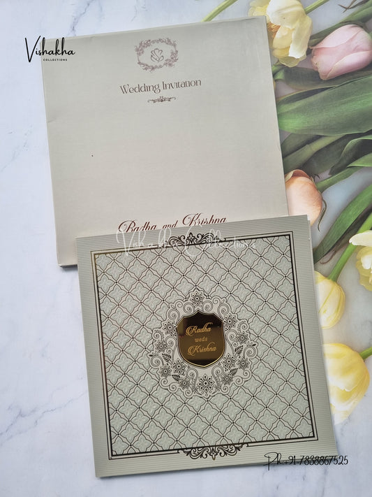 Semi Box Hindu Muslim Christian Sikh Colored invitation Cards SN-38