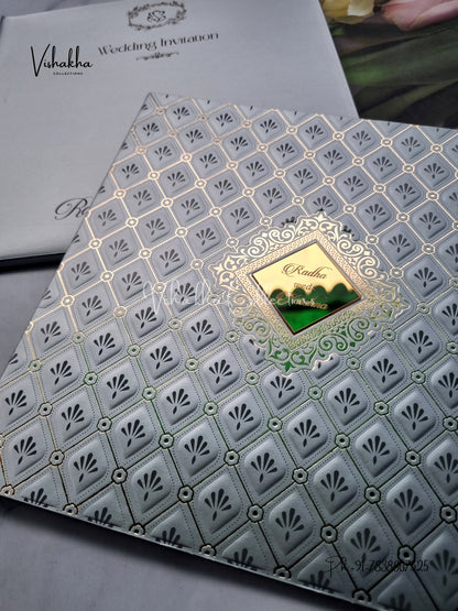 Semi Box Hindu Muslim Christian Sikh Colored invitation Cards SN-39