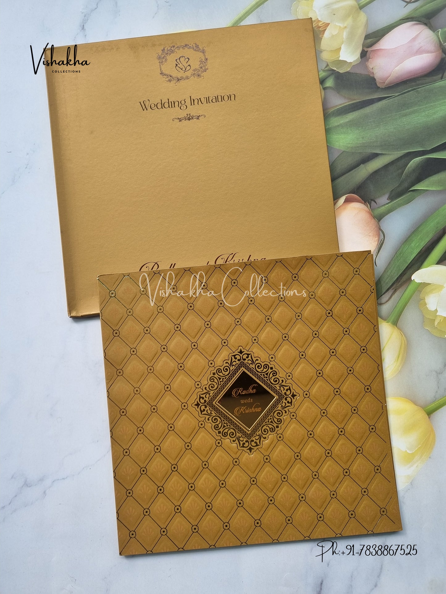 Semi Box Hindu Muslim Christian Sikh Colored invitation Cards SN-40