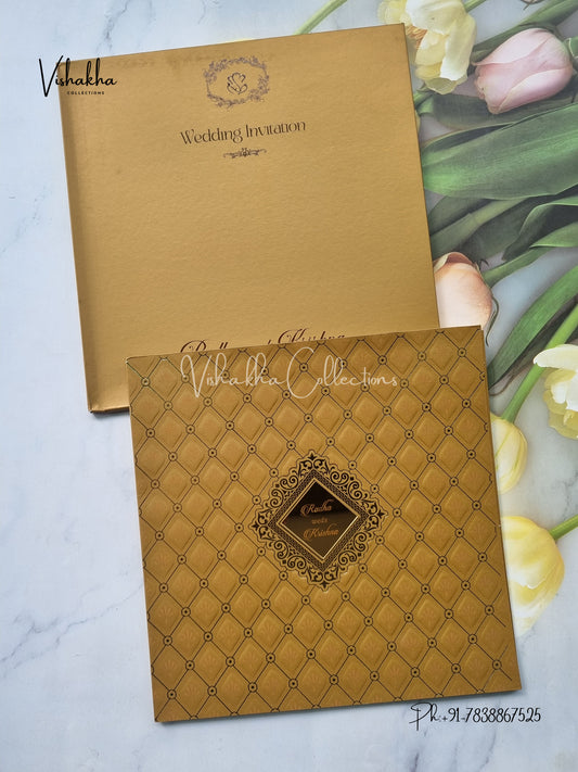 Semi Box Hindu Muslim Christian Sikh Colored invitation Cards SN-40