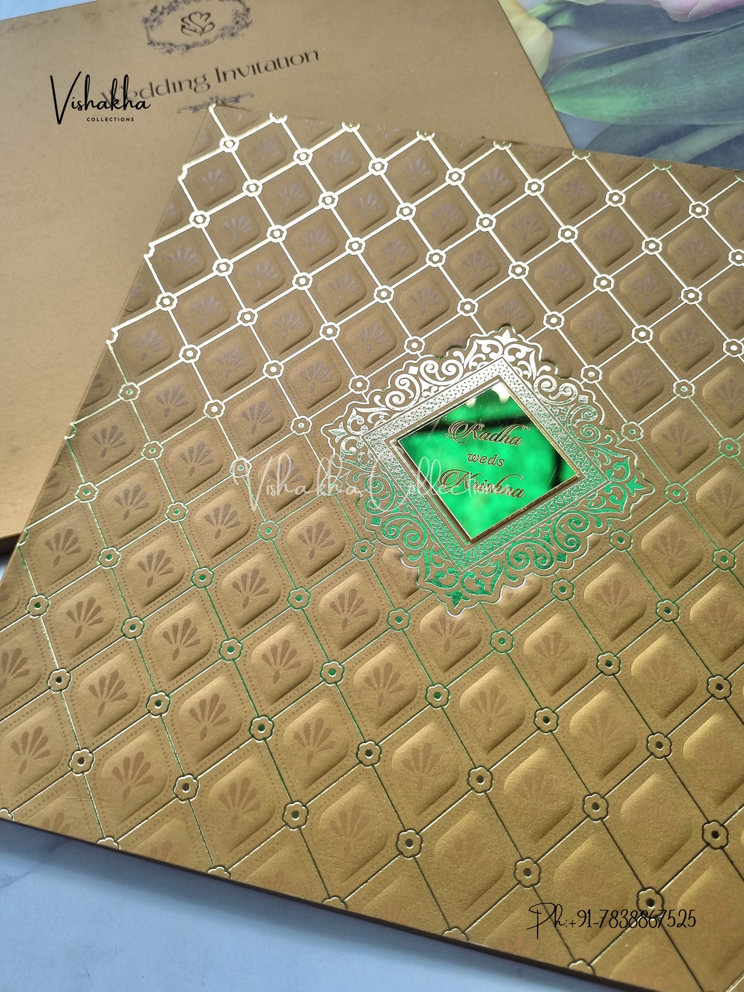 Semi Box Hindu Muslim Christian Sikh Colored invitation Cards SN-40