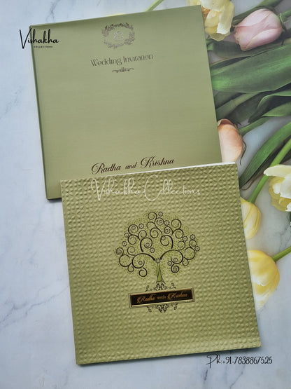 Semi Box Hindu Muslim Christian Sikh Colored invitation Cards SN-41