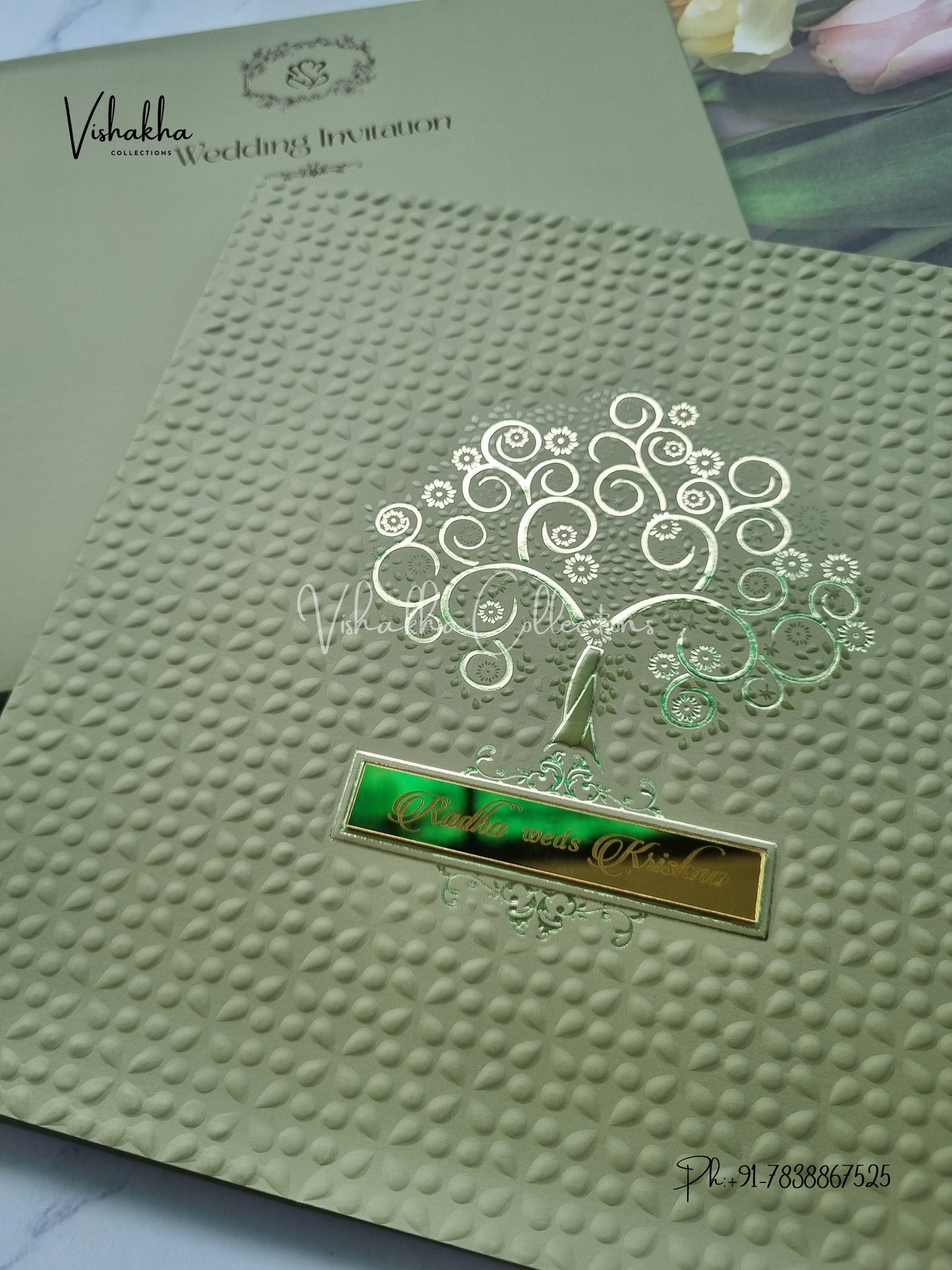 Semi Box Hindu Muslim Christian Sikh Colored invitation Cards SN-41