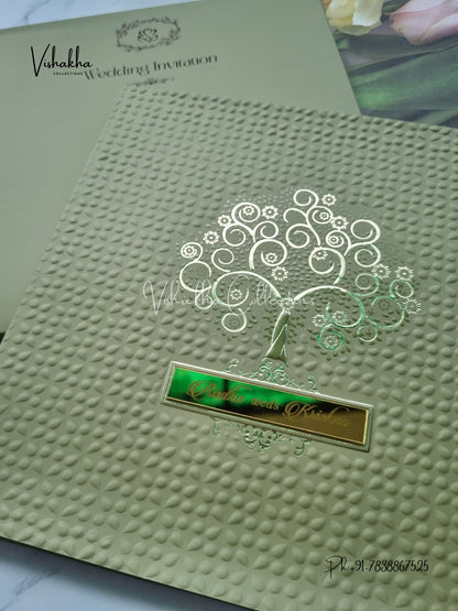 Semi Box Hindu Muslim Christian Sikh Colored invitation Cards SN-41