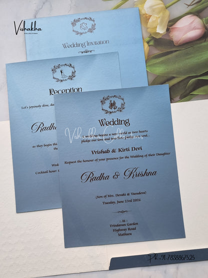 Hindu Muslim Christian Sikh Colored invitation Cards SN-44