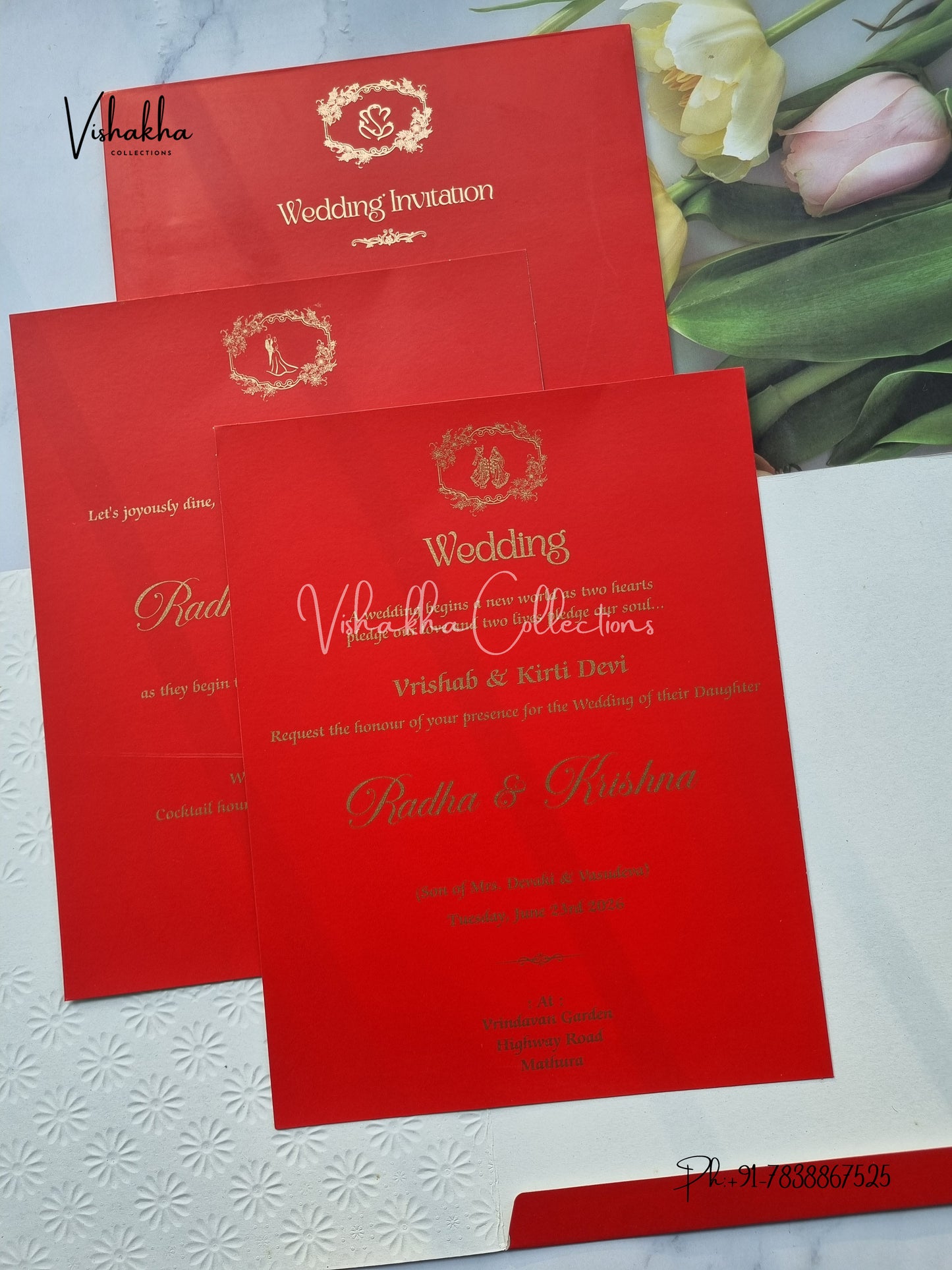 Hindu Muslim Christian Sikh Colored invitation Cards SN-47