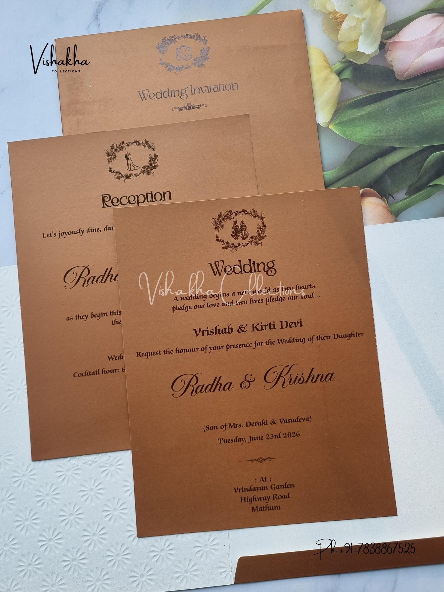 Hindu Muslim Christian Sikh Colored invitation Cards SN-48