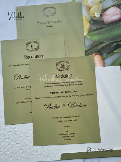 Hindu Muslim Christian Sikh Colored invitation Cards SN-49