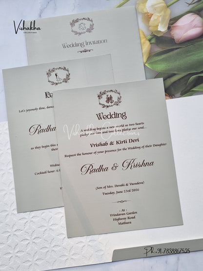 Hindu Muslim Christian Sikh Colored invitation Cards SN-50