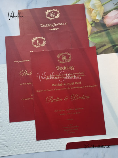 Hindu Muslim Christian Sikh Colored invitation Cards SN-51