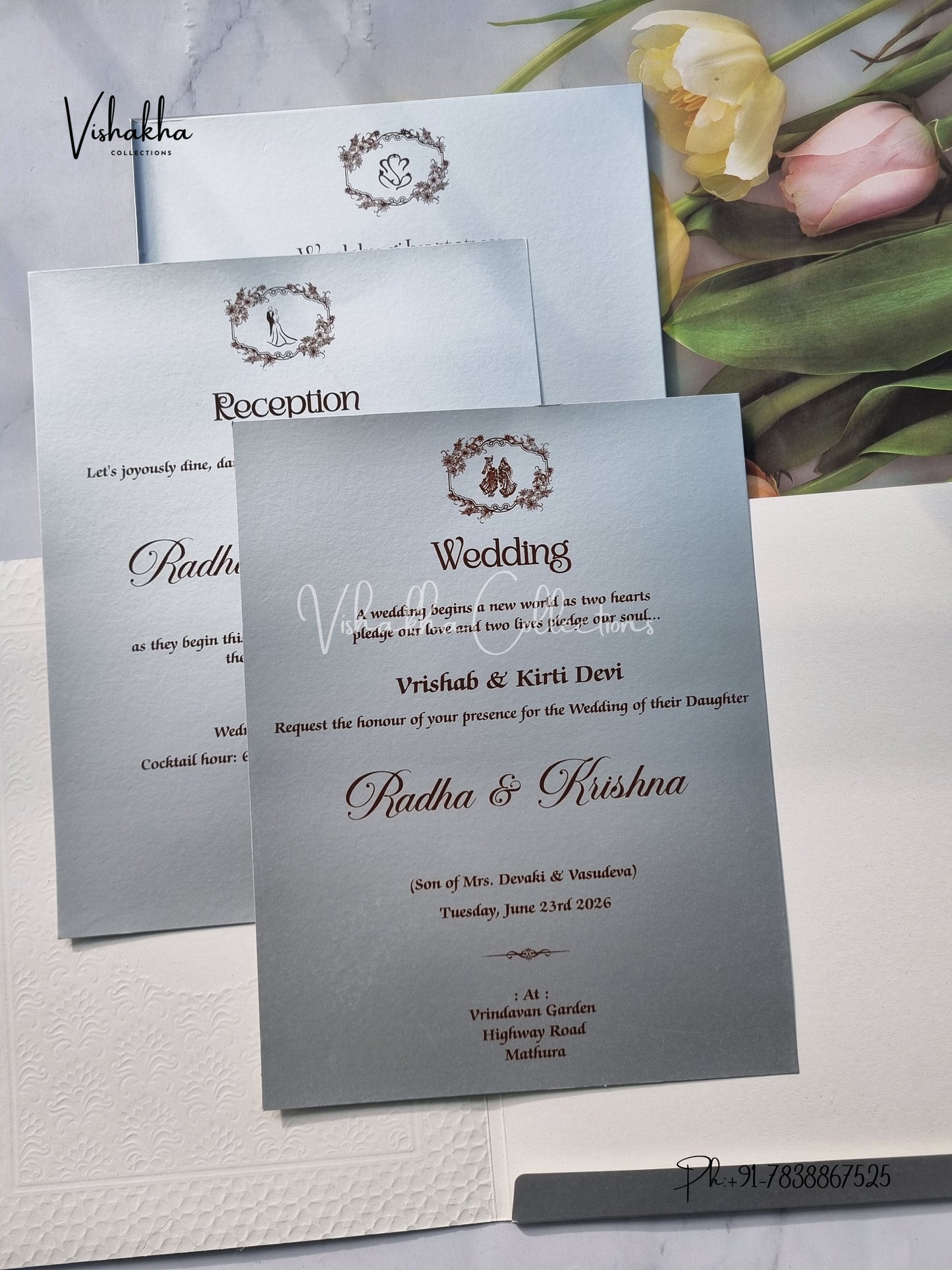 Semi Box Colored invitation Cards SN-55