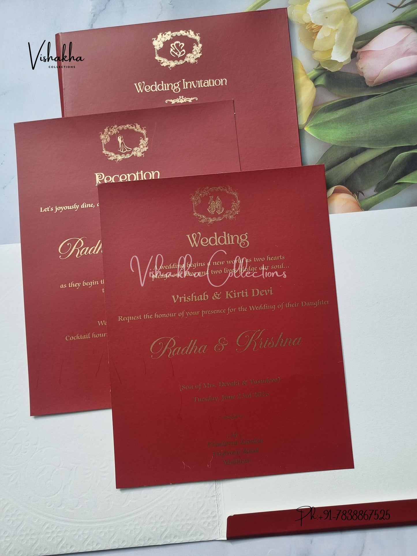 Semi Box Colored invitation Cards SN-58