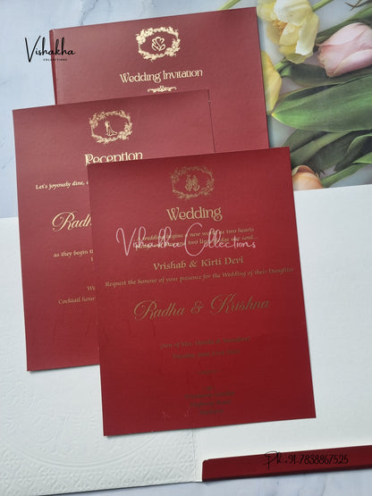 Semi Box Colored invitation Cards SN-58