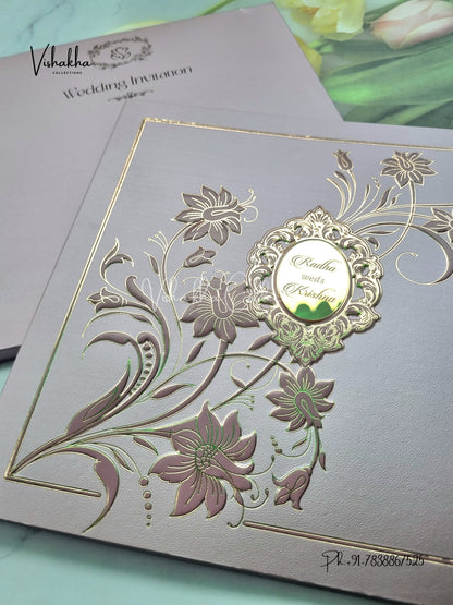 Semi Box Hindu Muslim Christian Sikh Colored invitation Cards SN-61