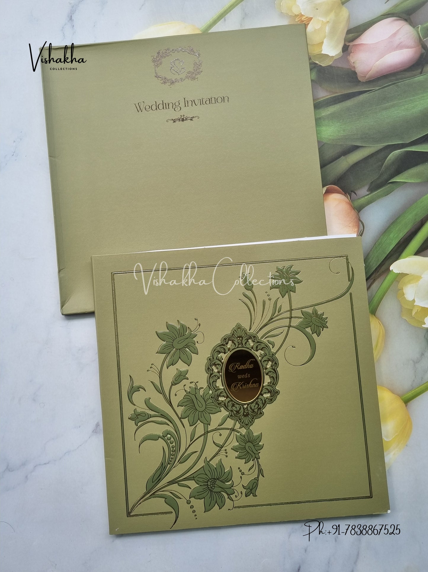 Semi Box Hindu Muslim Christian Sikh Colored invitation Cards SN-62