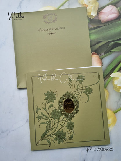 Semi Box Hindu Muslim Christian Sikh Colored invitation Cards SN-62