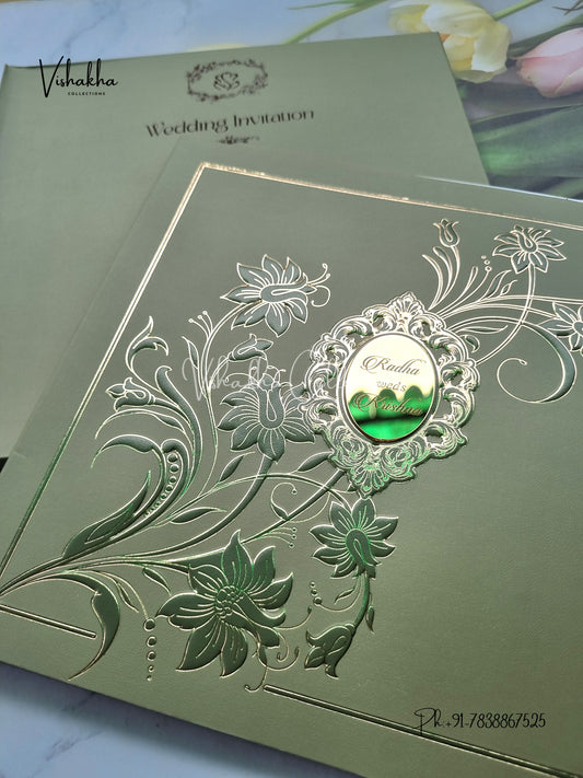 Semi Box Hindu Muslim Christian Sikh Colored invitation Cards SN-62