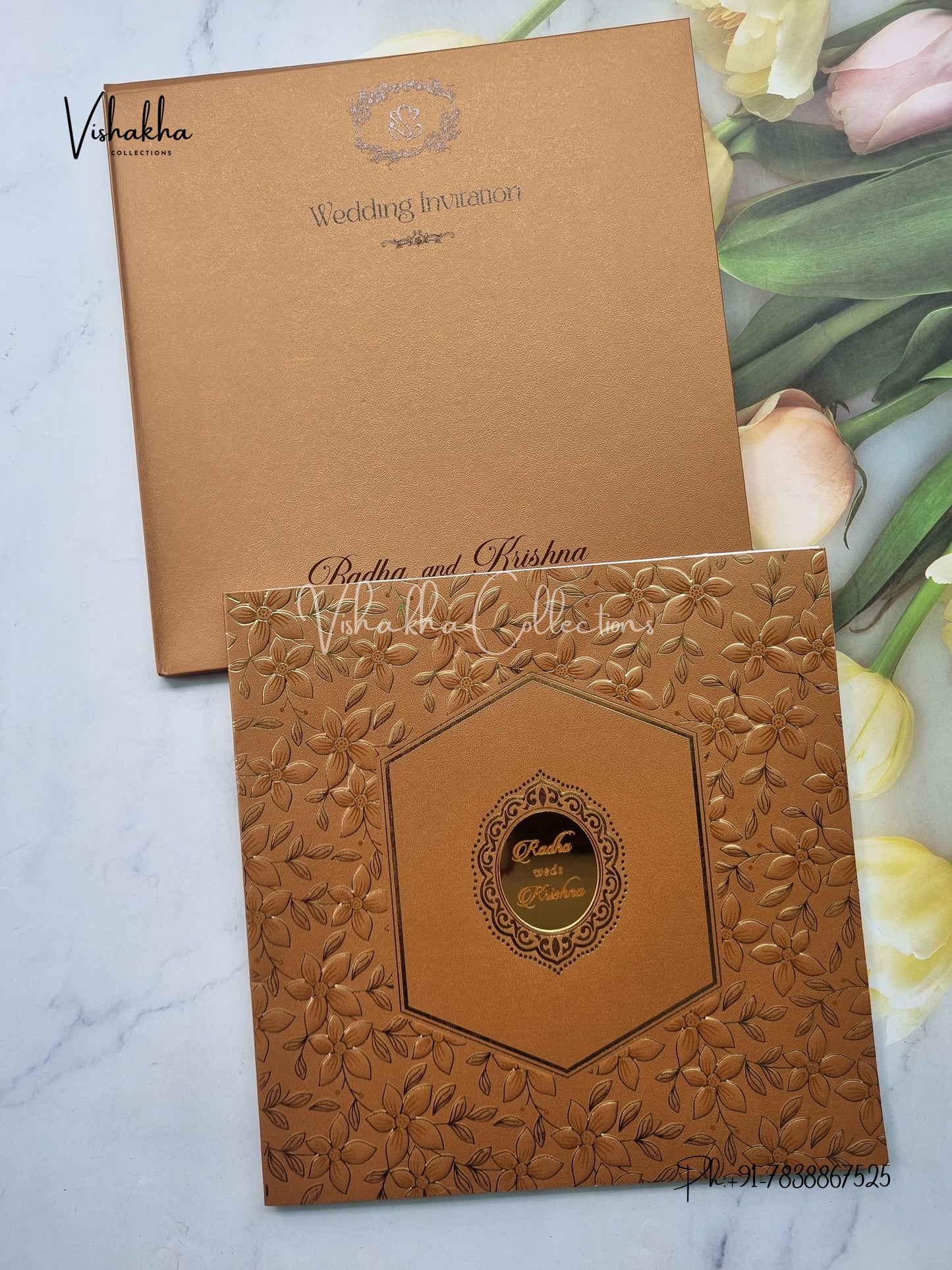 Semi Box Hindu Muslim Christian Sikh Colored invitation Cards SN-65