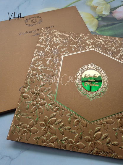 Semi Box Hindu Muslim Christian Sikh Colored invitation Cards SN-65