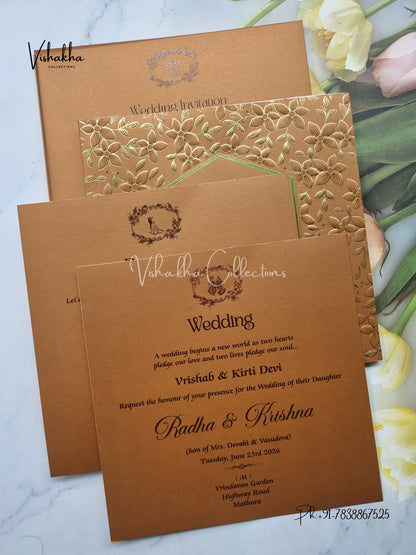 Semi Box Hindu Muslim Christian Sikh Colored invitation Cards SN-65