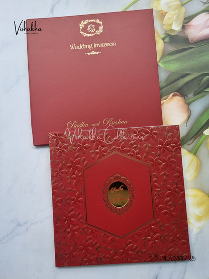 Semi Box Hindu Muslim Christian Sikh Colored invitation Cards SN-66