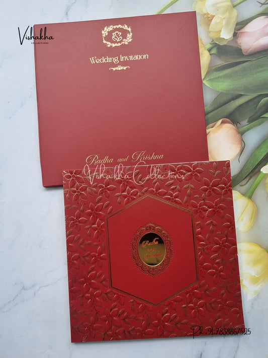 Semi Box Hindu Muslim Christian Sikh Colored invitation Cards SN-66