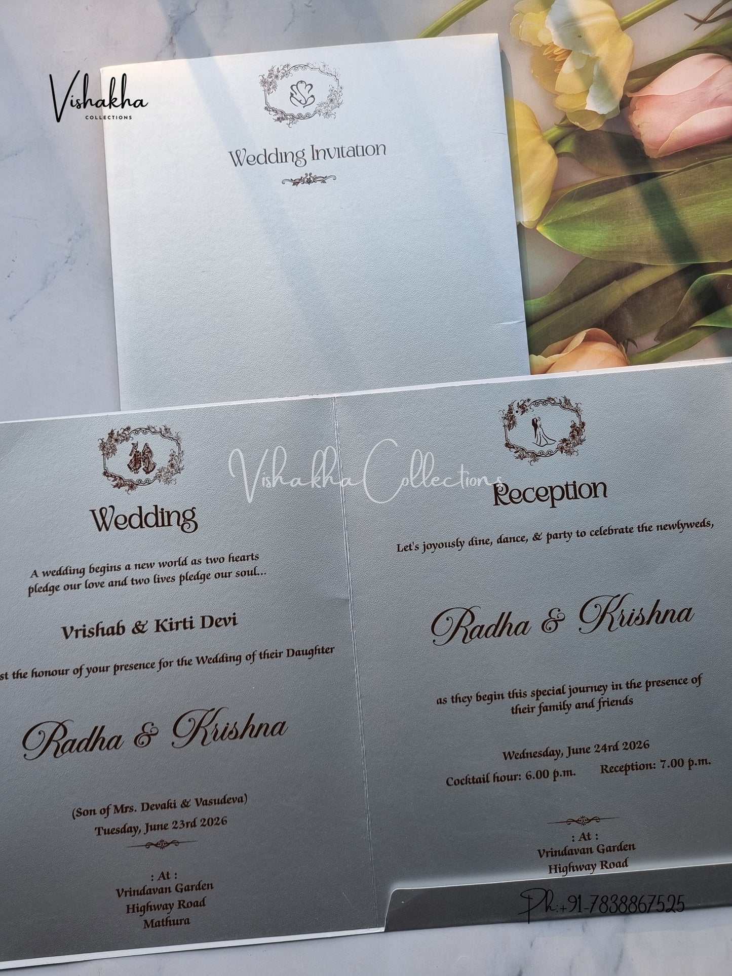 Hindu Muslim Christian Sikh Colored invitation Cards SN-67