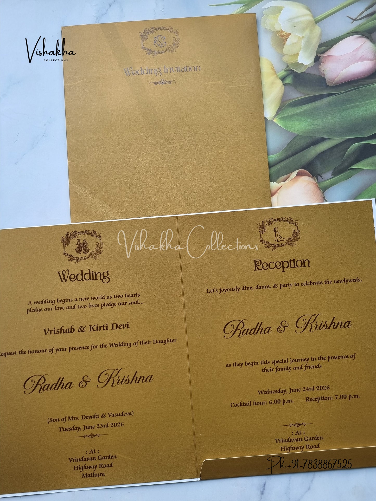 Hindu Muslim Christian Sikh Colored invitation Cards SN-68