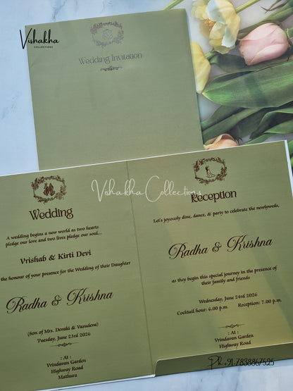 Hindu Muslim Christian Sikh Colored invitation Cards SN-69