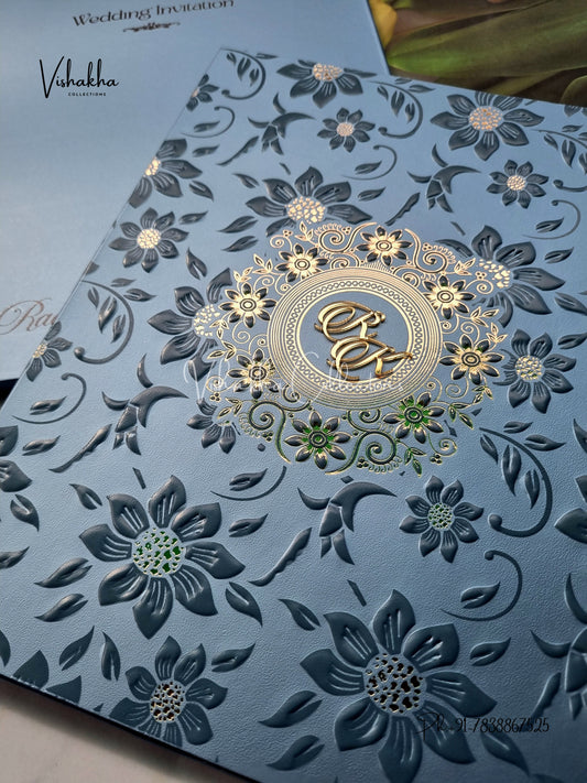 Semi Box Hindu Muslim Christian Sikh Colored invitation Cards SN-73