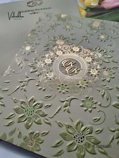 Semi Box Hindu Muslim Christian Sikh Colored invitation Cards SN-74