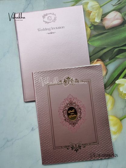 Semi Box Hindu Muslim Christian Sikh Colored invitation Cards SN-75