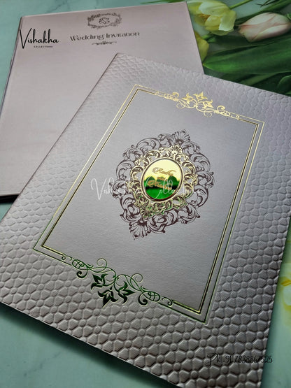 Semi Box Hindu Muslim Christian Sikh Colored invitation Cards SN-75