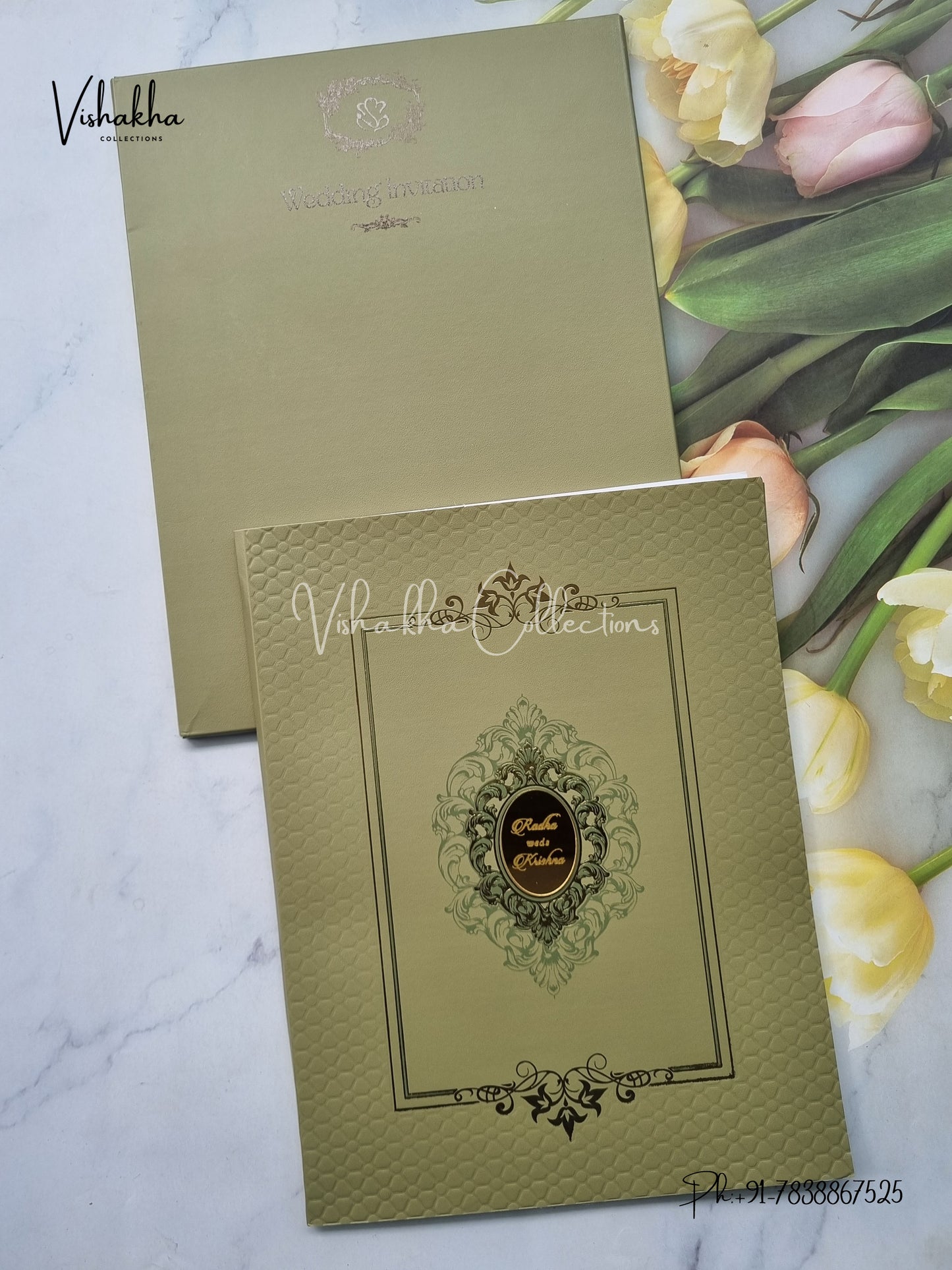 Semi Box Hindu Muslim Christian Sikh Colored invitation Cards SN-76