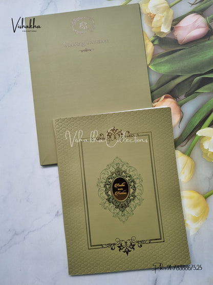 Semi Box Hindu Muslim Christian Sikh Colored invitation Cards SN-76