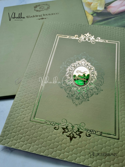 Semi Box Hindu Muslim Christian Sikh Colored invitation Cards SN-76