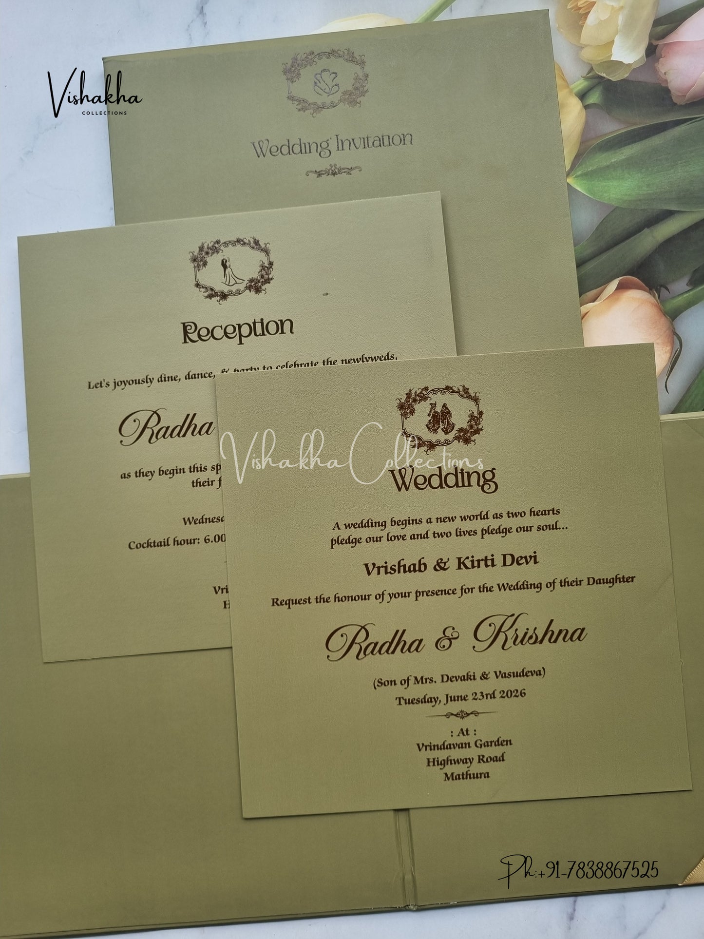 Hindu Muslim Christian Sikh Padded invitation Cards SN-77