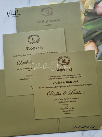 Hindu Muslim Christian Sikh Padded invitation Cards SN-77