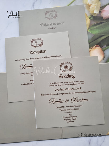 Hindu Muslim Christian Sikh Padded invitation Cards SN-78