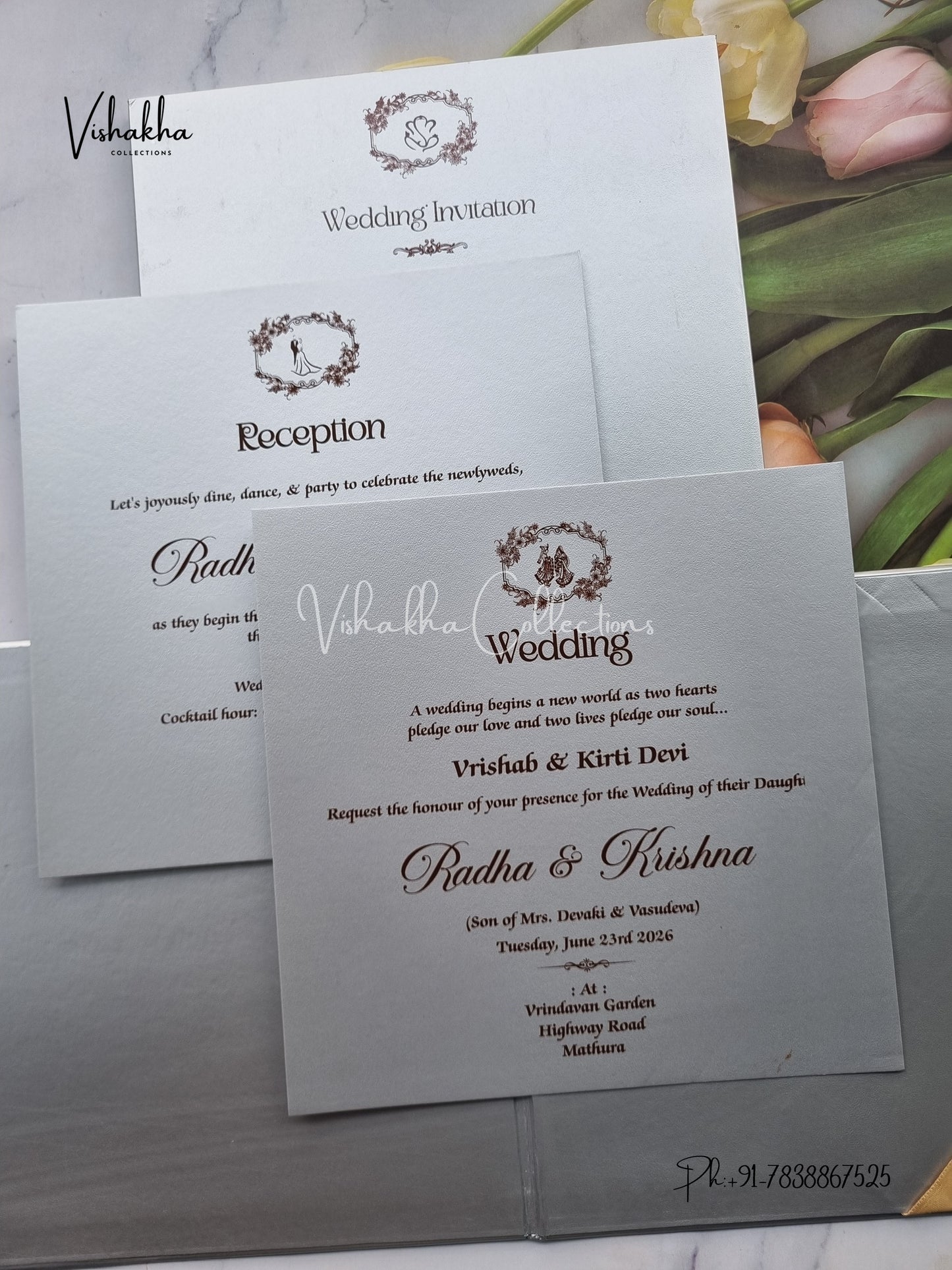 Hindu Muslim Christian Sikh Padded invitation Cards SN-80