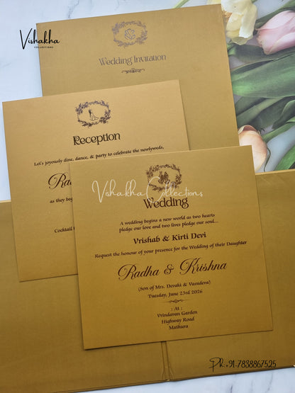 Hindu Muslim Christian Sikh Padded invitation Cards SN-81