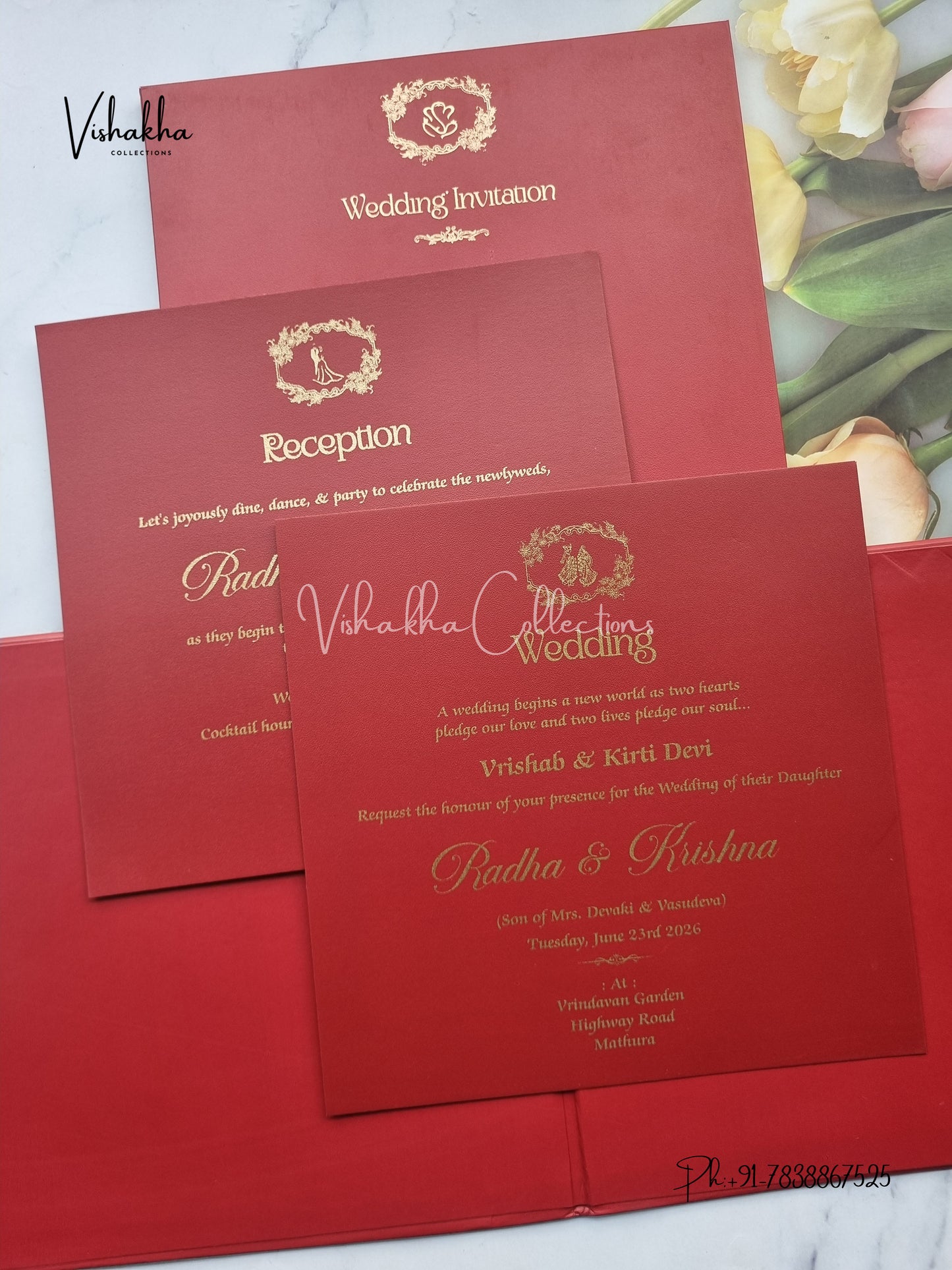 Hindu Muslim Christian Sikh Padded invitation Cards SN-82