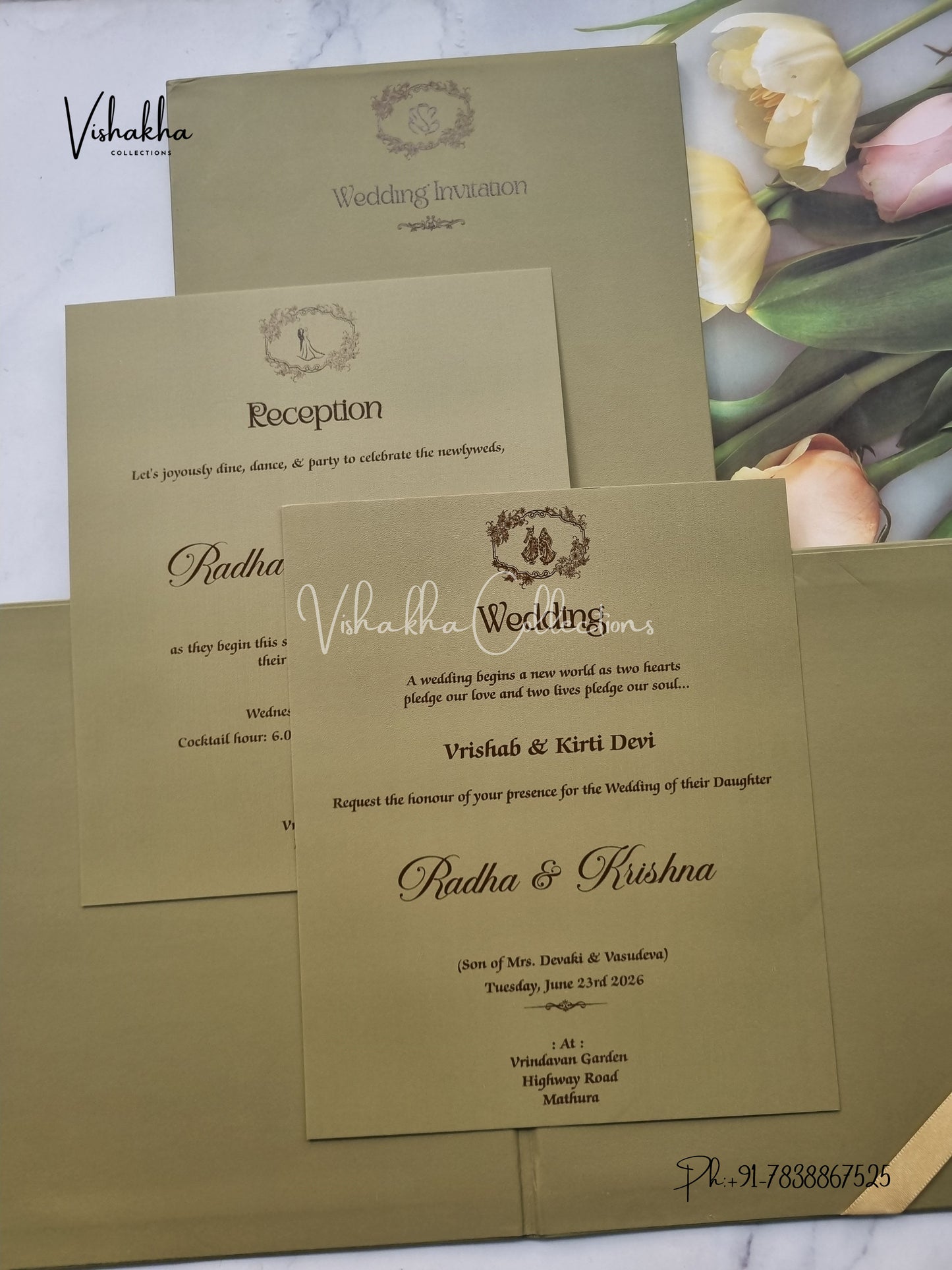 Hindu Muslim Christian Sikh Padded invitation Cards SN-83