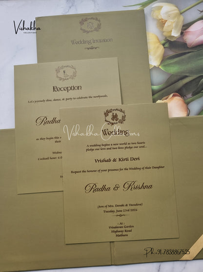 Hindu Muslim Christian Sikh Padded invitation Cards SN-83