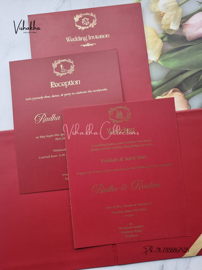 Hindu Muslim Christian Sikh Padded invitation Cards SN-90