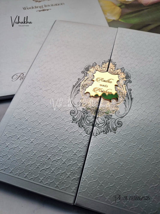 Double Door Hindu Muslim Christian Sikh Padded invitation Cards SN-93