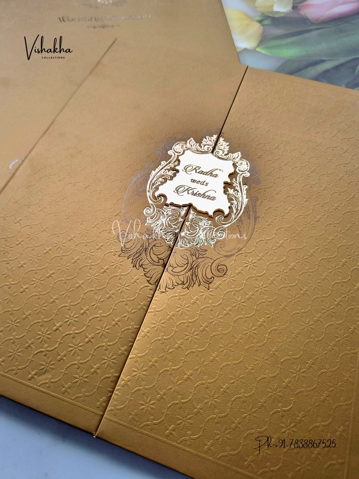 Double Door Hindu Muslim Christian Sikh Padded invitation Cards SN-94